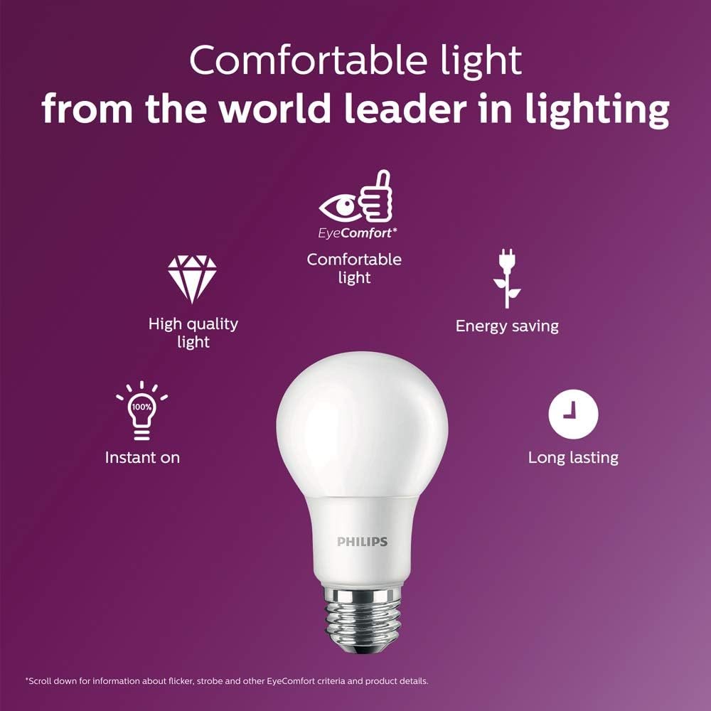 Philips LED Basic Frosted Non-Dimmable A19 Light Bulb